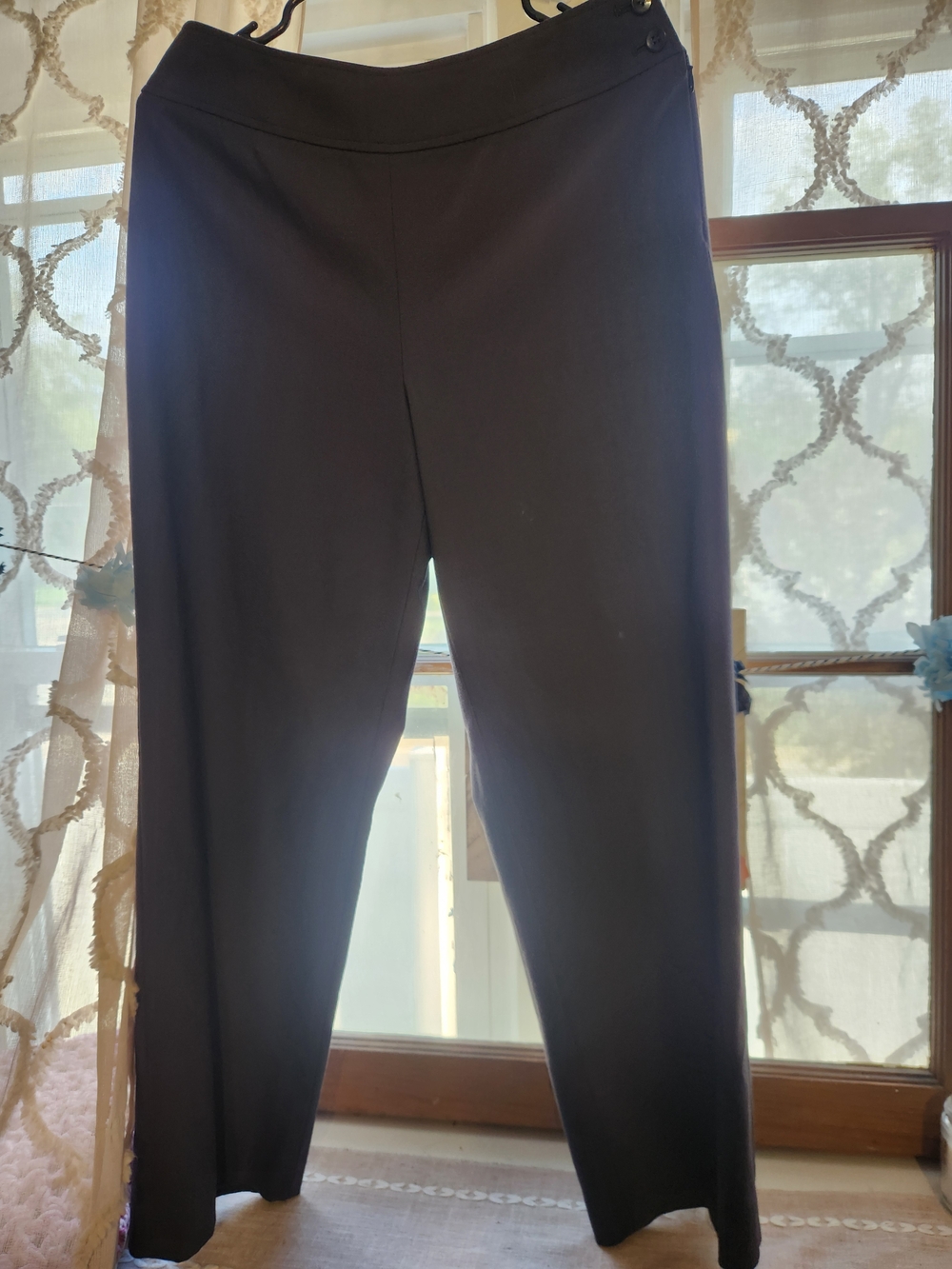 Talbots Petite Dark Gray Wide-Leg Ponte Pull-On Pants